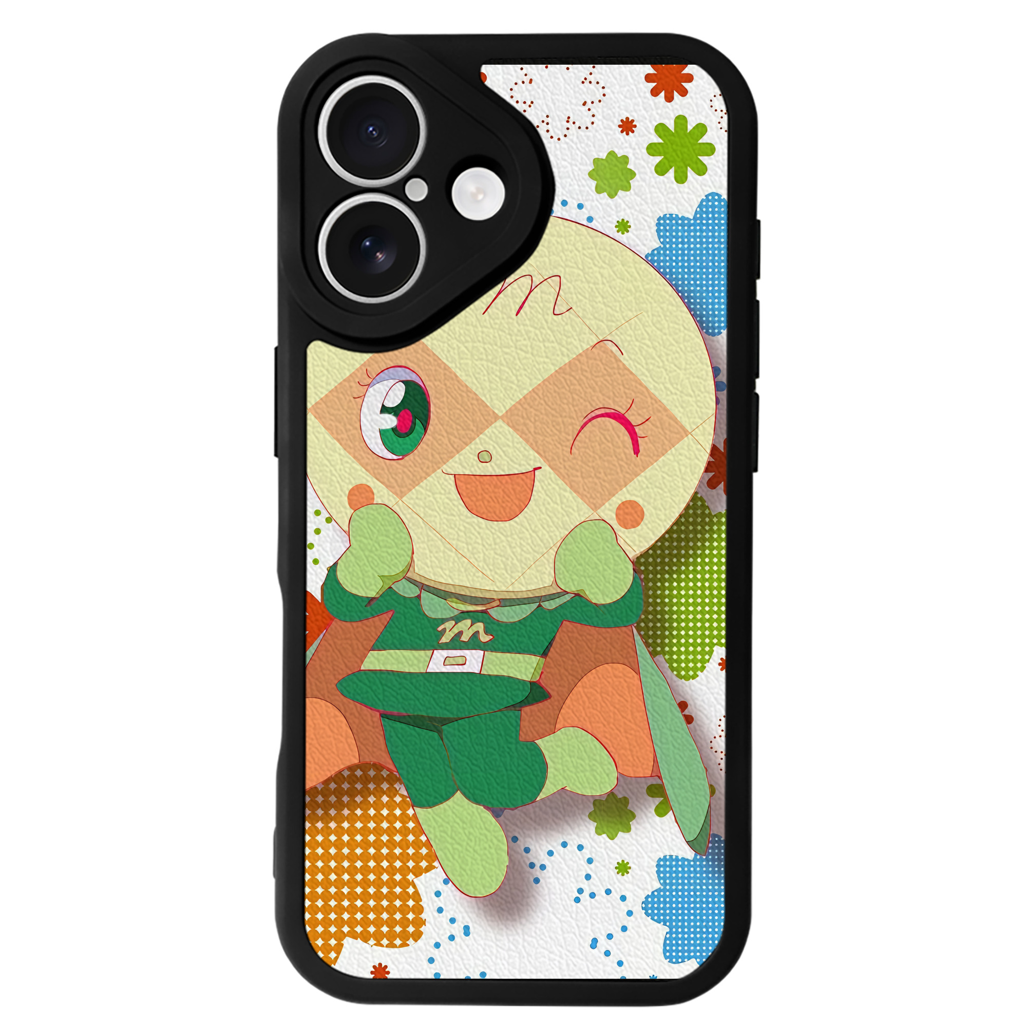 （画像用） アンパンマン Anpanman 【iPhone 16シリーズ対応】シリコンスマホケース（レザー調） 材質：シリコン